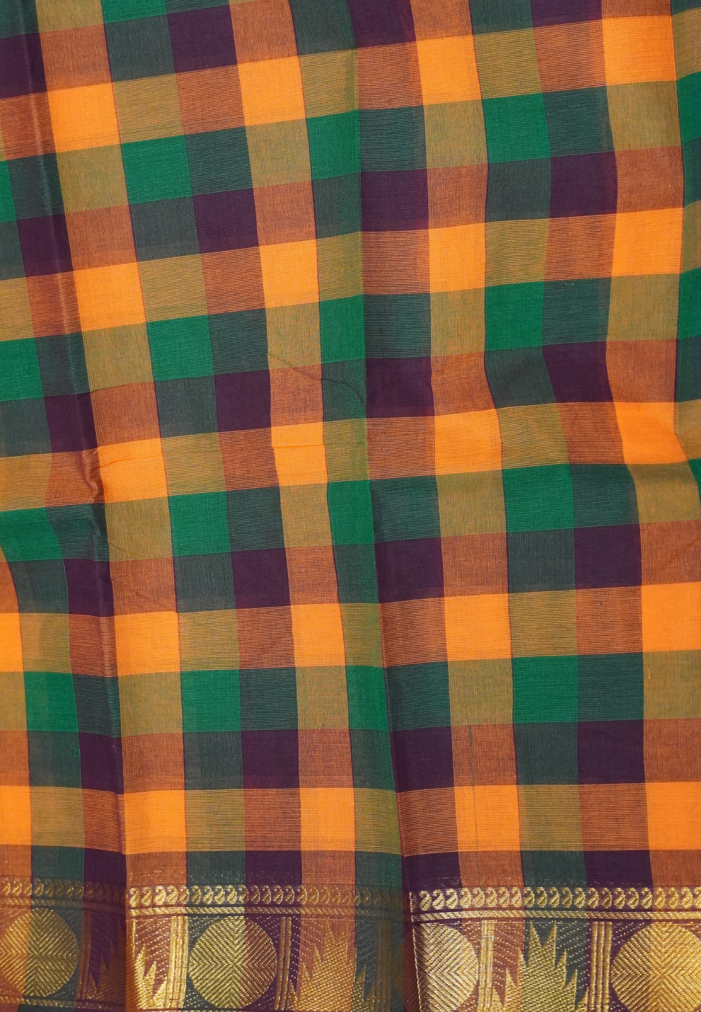 Chettinadu Cotton Saree-Arakku Palum Pazham Kattam