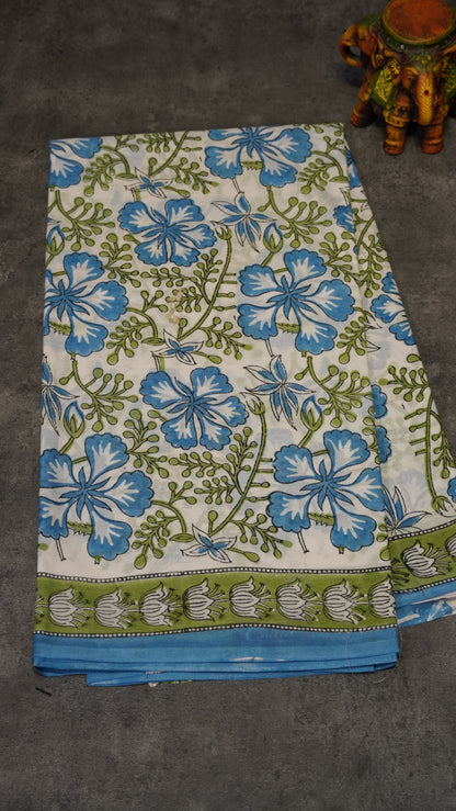Mul Mul Cotton Saree Floral