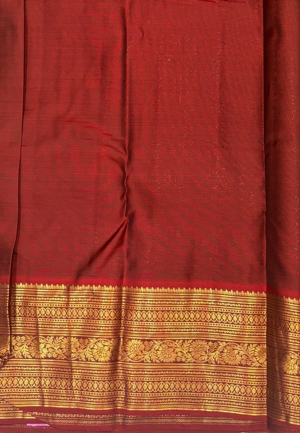 Pure Kanchipuram Silk Saree-Olive  Green with Contrast Border