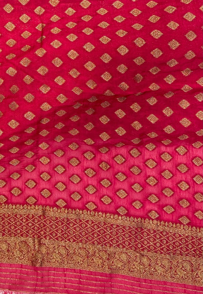 Banarasi Georgette Saree-Black with Contrast Retapet Border