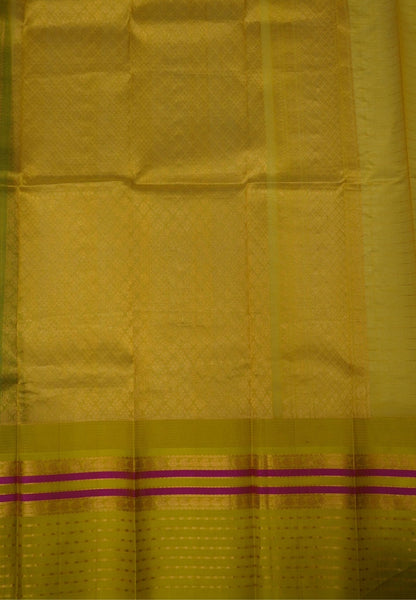 Pure Silk Cotton Saree-Ramar Blue in Zari Checks with Contrast Border