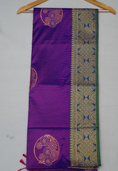 Semi Silk Saree-Purple