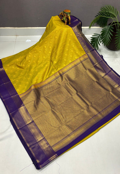 Budget Kanchipuram Saree-Light Green with Contrast Border