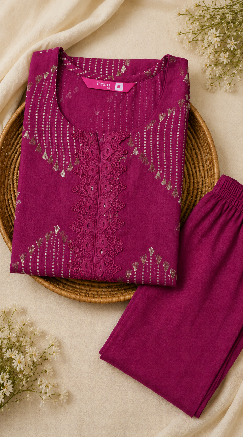 Cord Set - Subtle Foil Print Accents