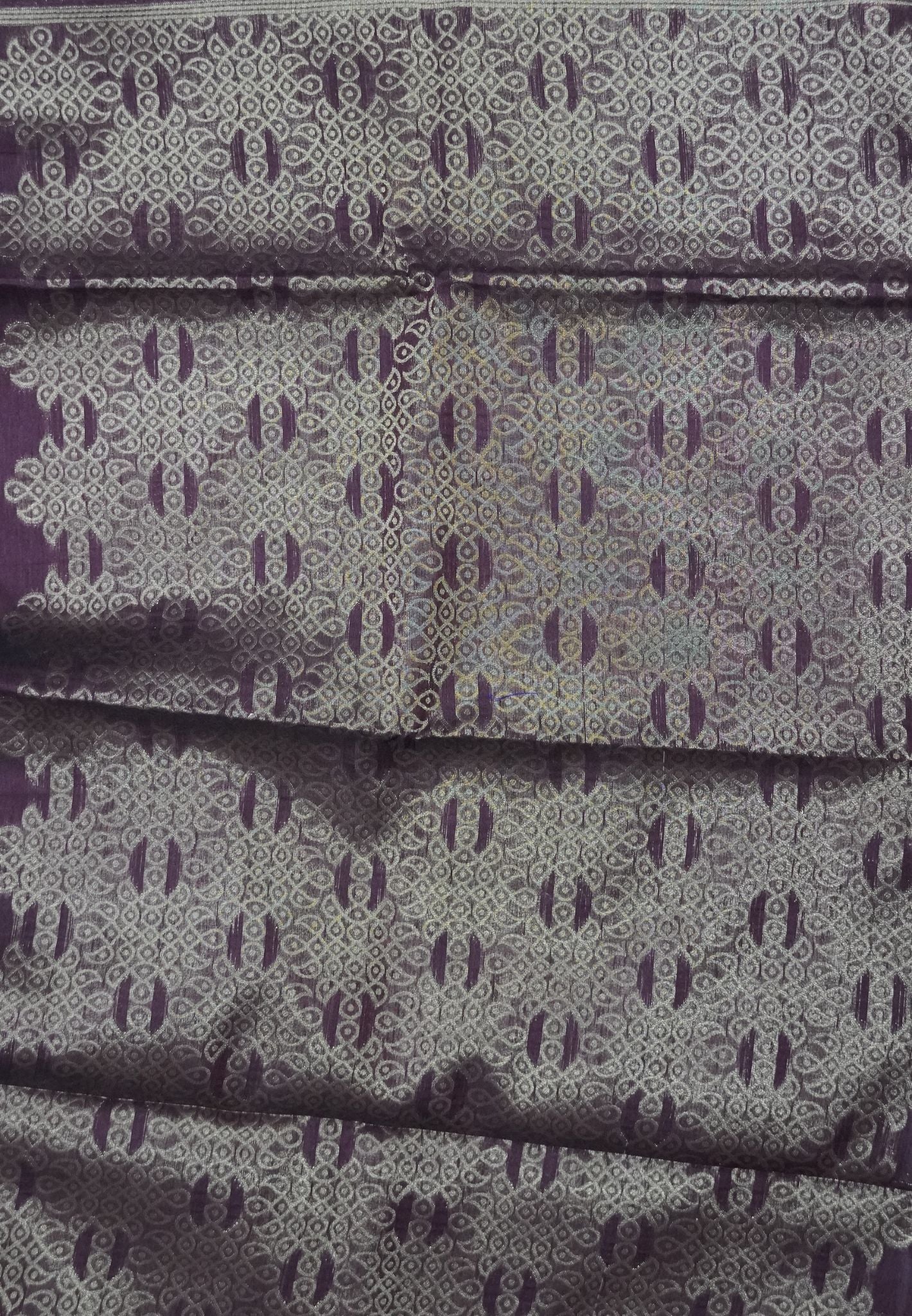 Semi Raw Silk Saree -Arakku in Kolam Pattern