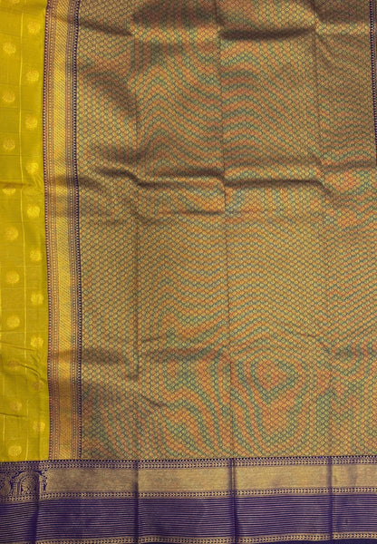 Budget Kanchipuram Saree-Light Green with Contrast Border