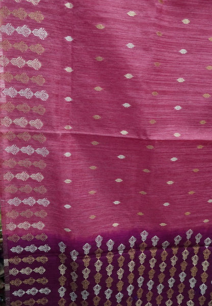 Semi  Tussar Saree - Pink