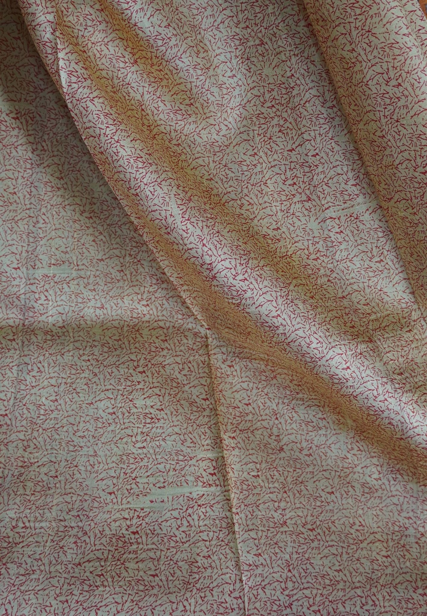 Pure Tussar Saree-Beige with Contrast Border