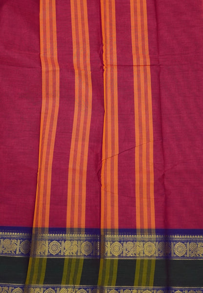 Kanchi Cotton Saree-Rani Pink with Retapet Border