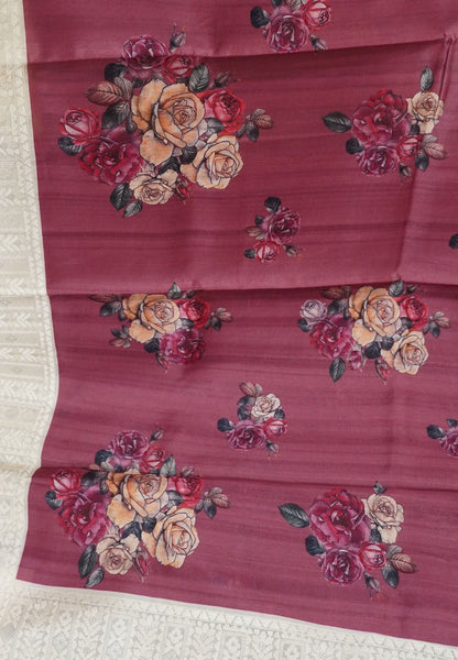 Tussar Saree-Dark Brown