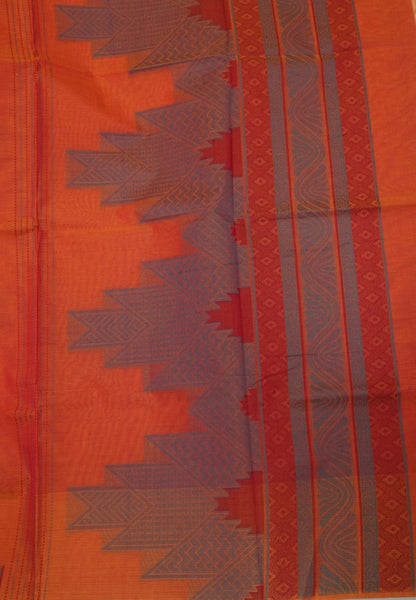 Cotton Saree-Orange in Thread Work