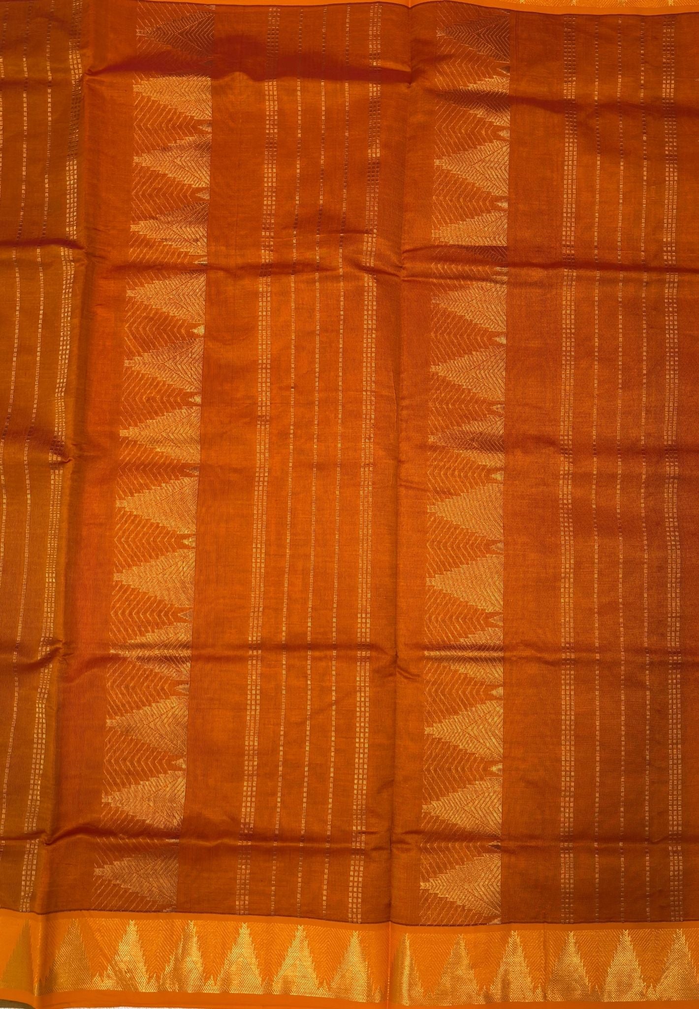 Silk Cotton Saree-Grass Green with Contrast Temple Border