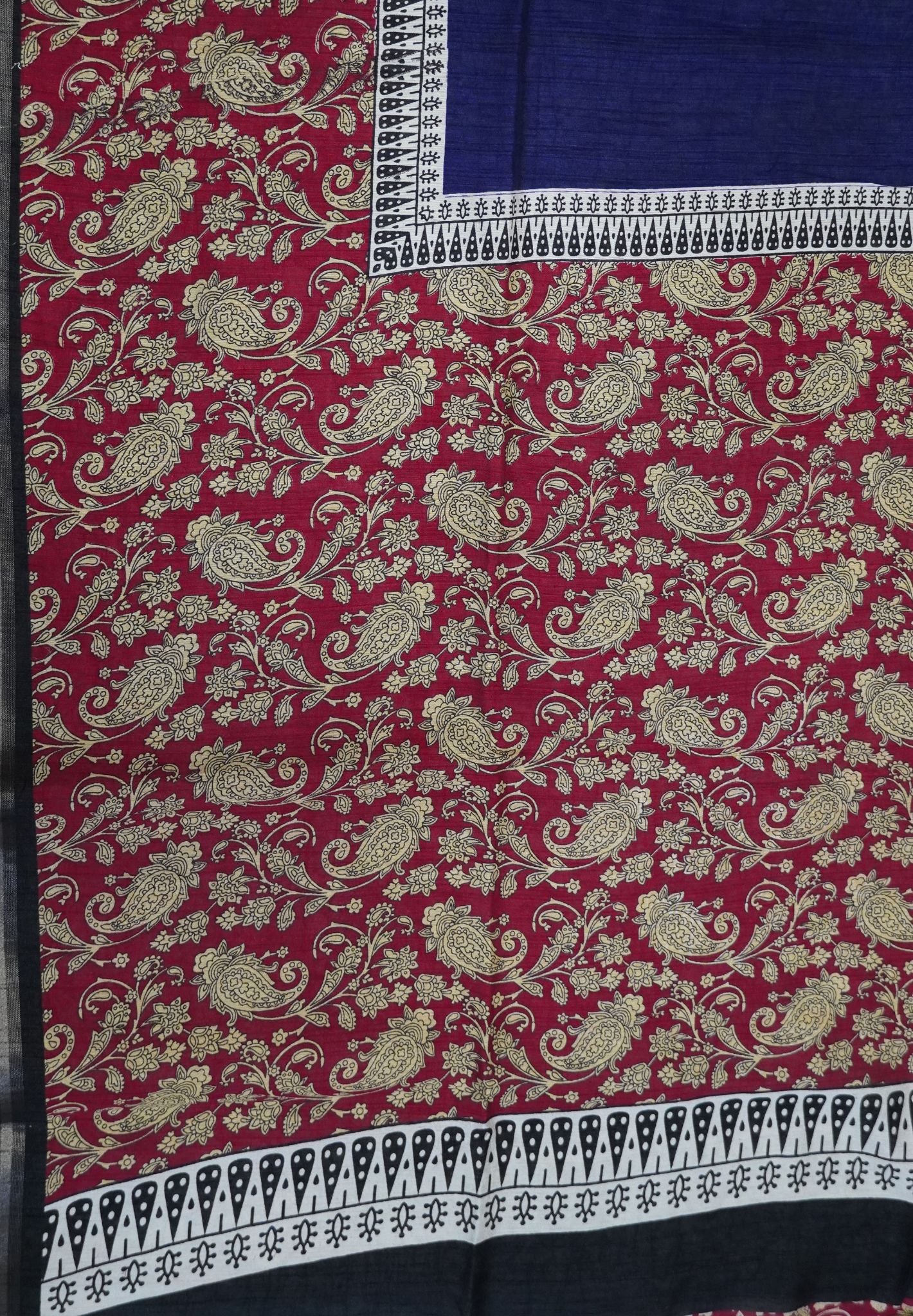 Soft Tussar Saree - Violet & Maroon Flr