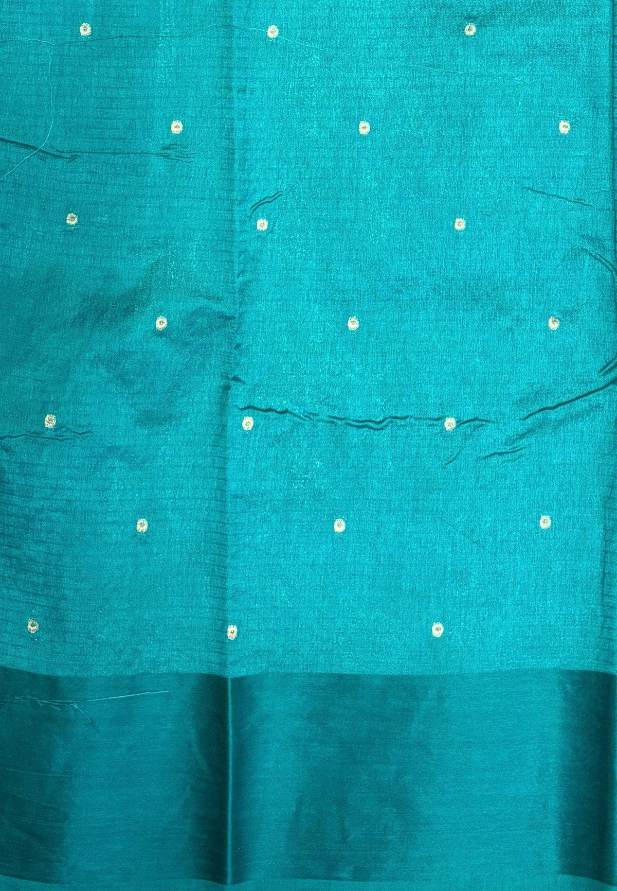 Art Silk Kota Saree-Peacock Green In Geometric Zari Brocade Border