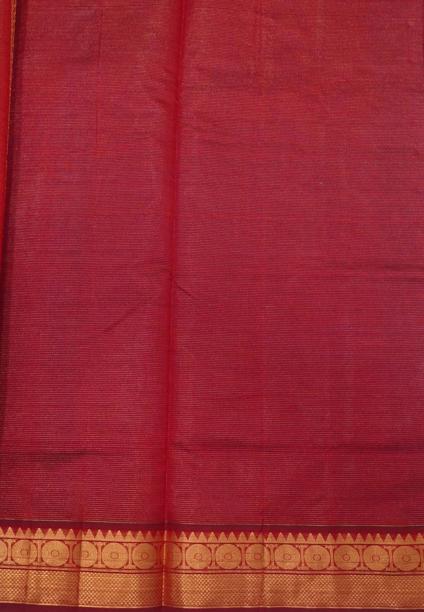 Pure Silk Cotton Saree-MS Blue-Maroon Zari Emboss With Contrast Border
