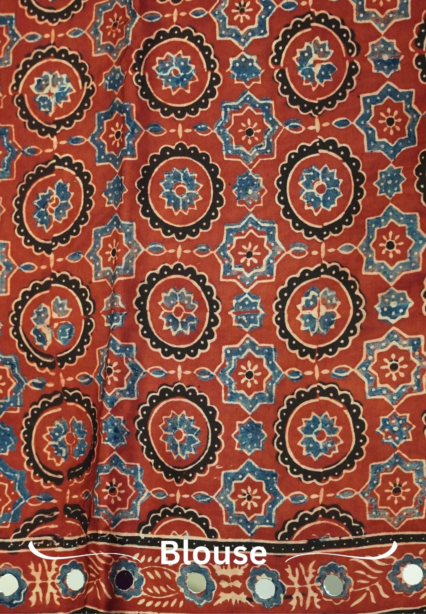 Pure Modal Silk Saree-Original Mirror Work &Traditional Printed Motifs