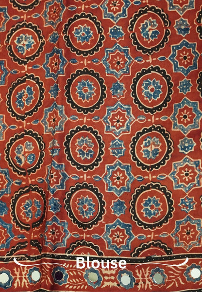 Pure Modal Silk Saree-Original Mirror Work &Traditional Printed Motifs