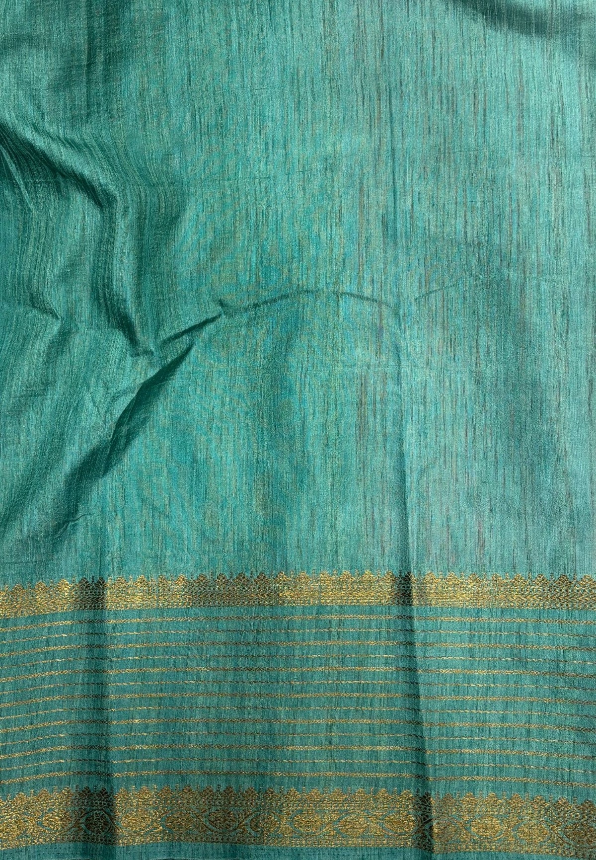 Raw Silk Saree-Red With Contrast Border