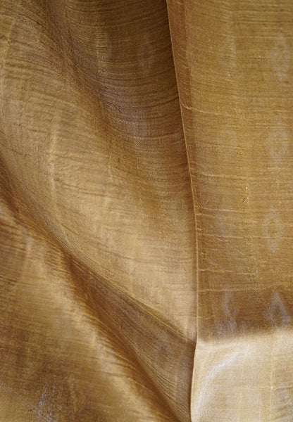 Pure Tussar Saree-Khaki in Diamond Pattern