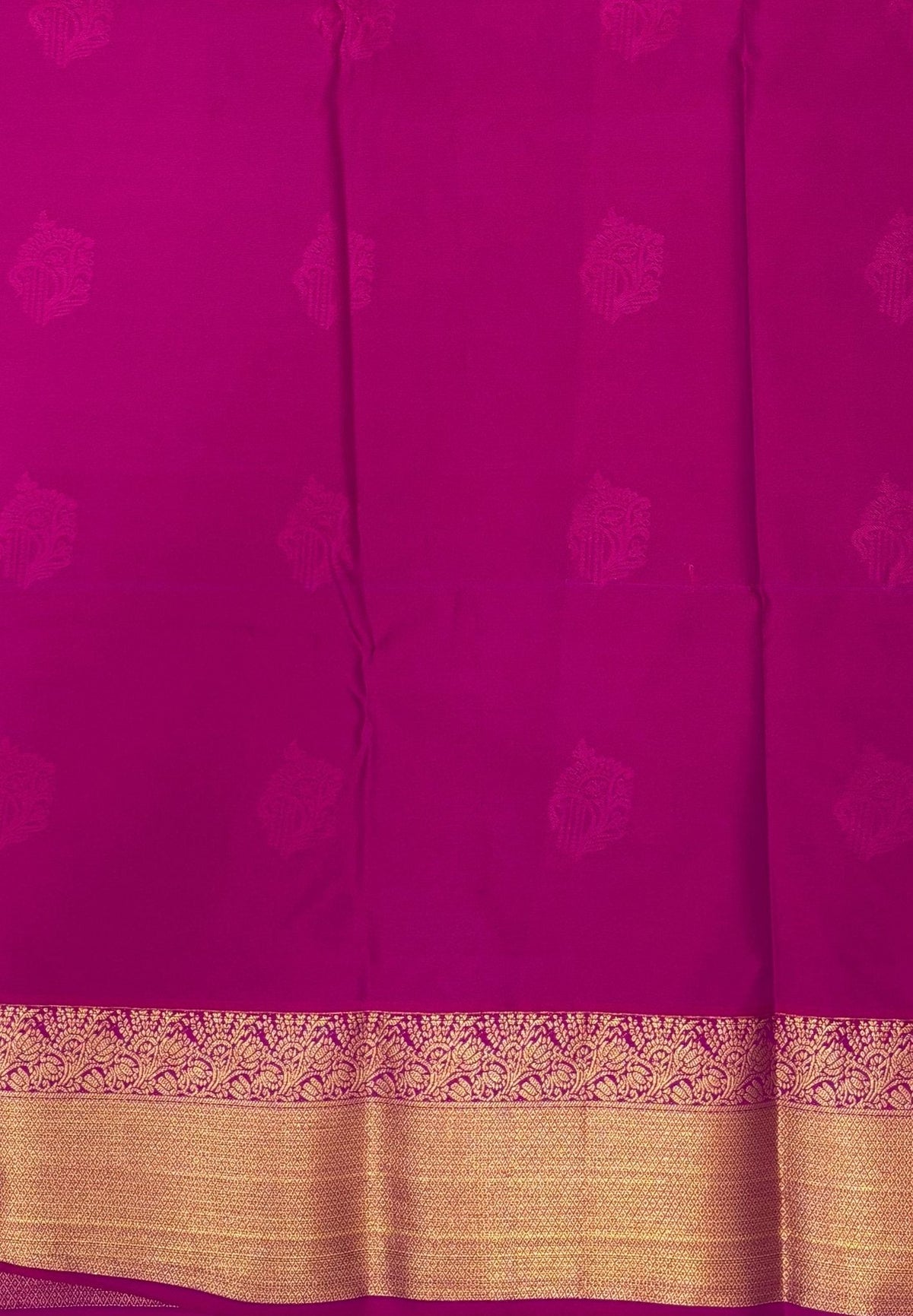 Budget Kanchipuram Saree-Purple in Floral Zari Buttas