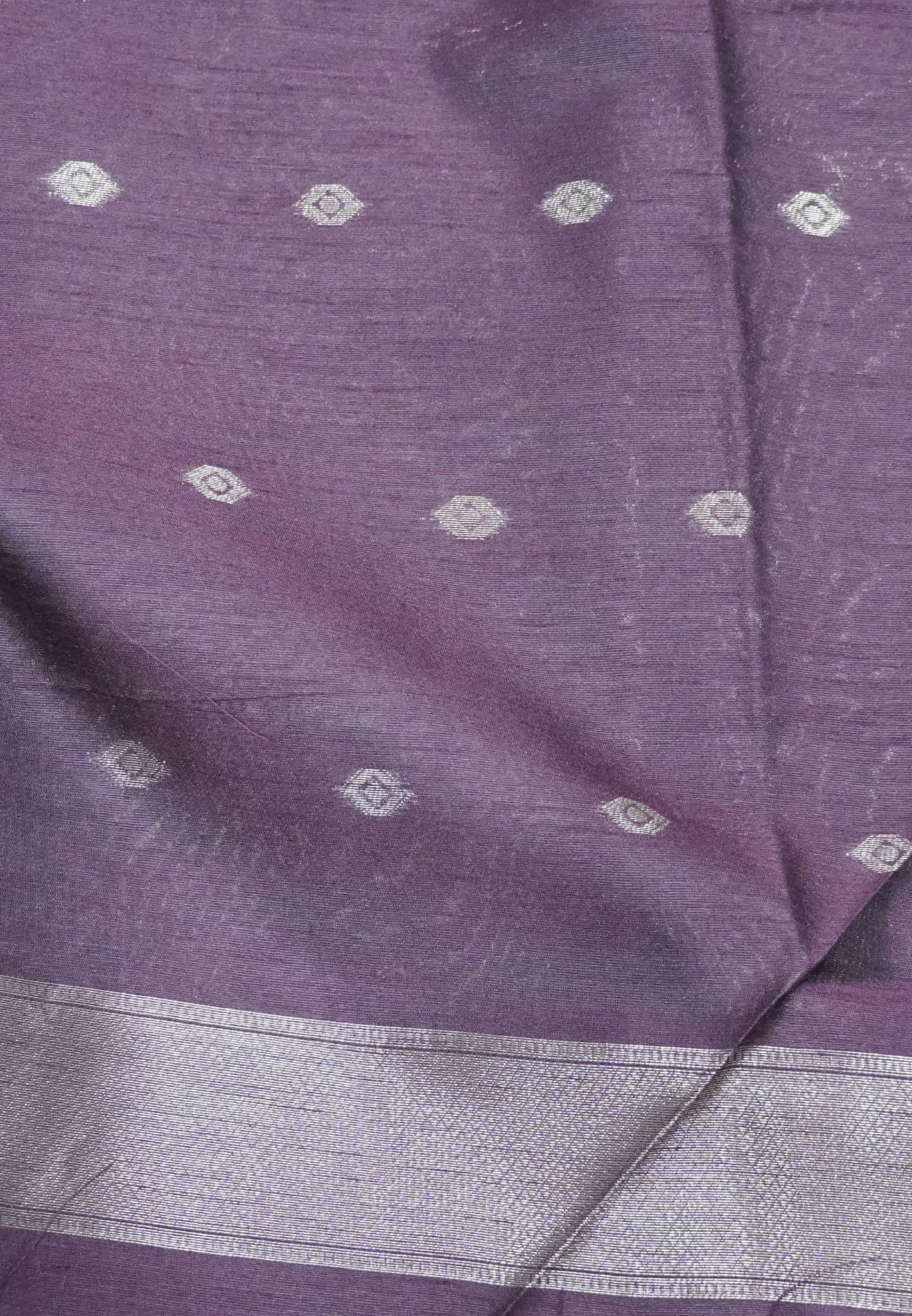 Semi Raw Silk Saree -Arakku in Kolam Pattern