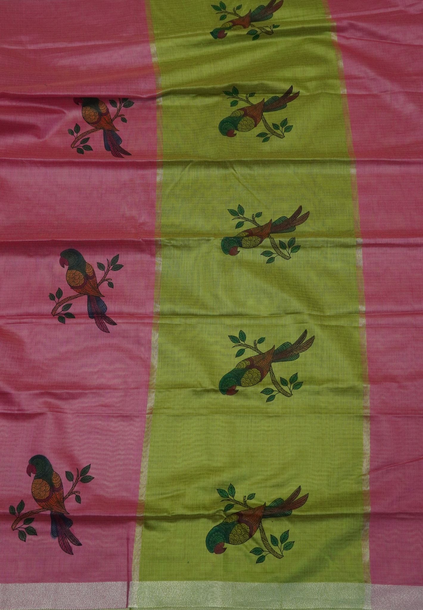 Cora Linen Saree-Onion Pink with Kalasthri Print