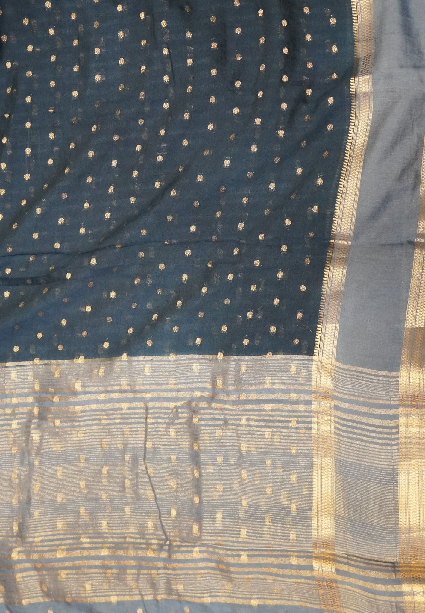 Viscose Saree – peacock Blue with Rich Contrast Border