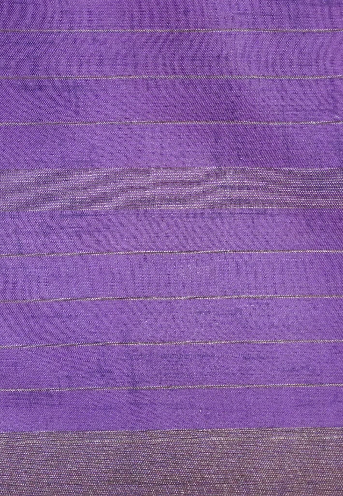 Korean Tussar Saree-Pastel Floral Artistic Weave-Purple