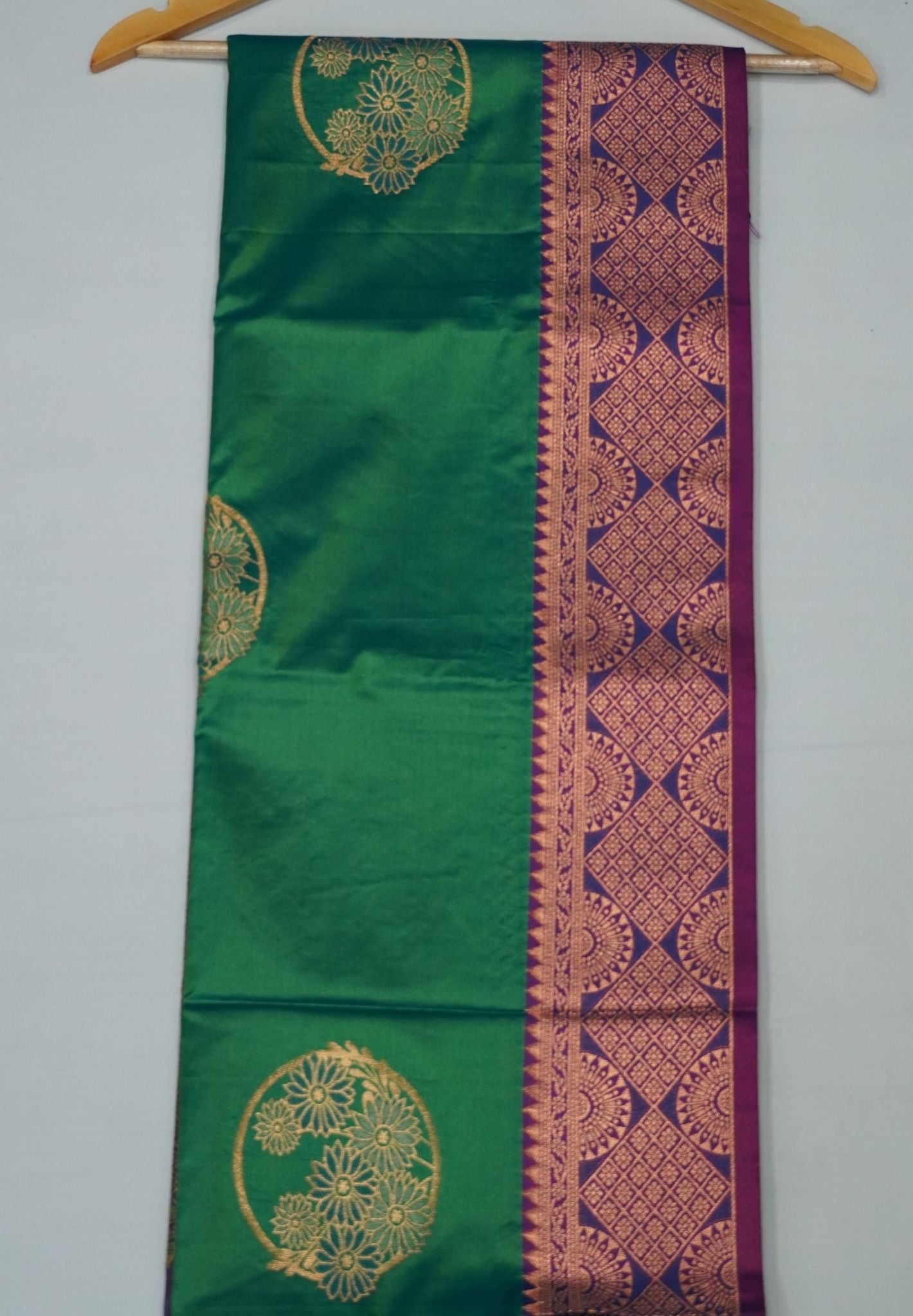 Semi Silk Saree-Teal Green