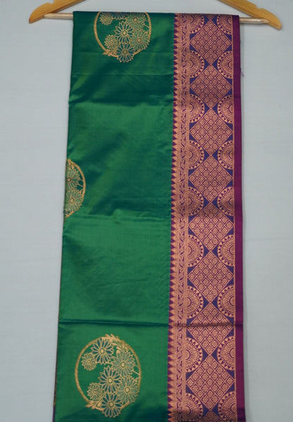 Semi Silk Saree-Teal Green
