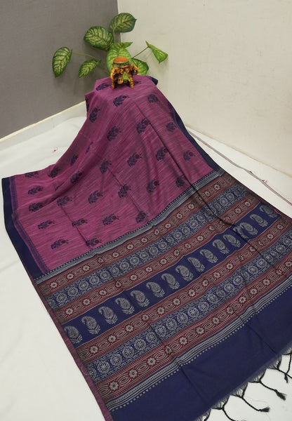 Sambalpuri Cotton Saree-Lavender