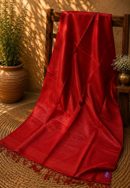 Tussar Saree-Red