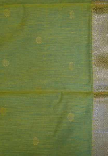 Maheshwari Silk Saree - Teal Green