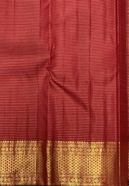 Pure Silk Saree – Red Checks with Arai madam Border