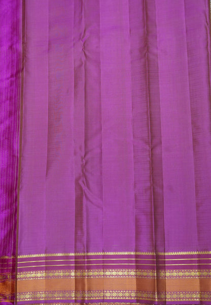 Pure Kanchipuram Silk Saree-Sandal with Contrast Korvai Border