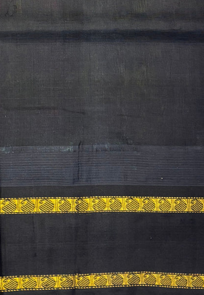 Pure Silk Cotton Saree–Light Green in Checked Zari with Contrast Border