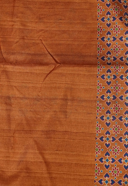 Soft Semi Tussar Saree -Mustard with Patola Print