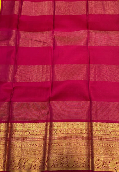 Pure Kanchipuram Silk Saree -Yellow Red