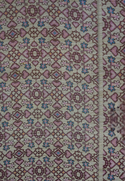Semi Tussar Saree -Dark Pink with Ikkat Border