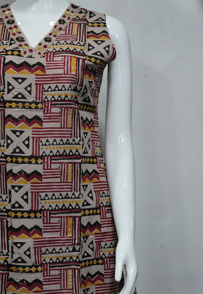 Cord Set with Geometric Printed Cotton Salwar Set