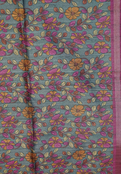Semi Tussar Saree - Mayil Katch Work Pink