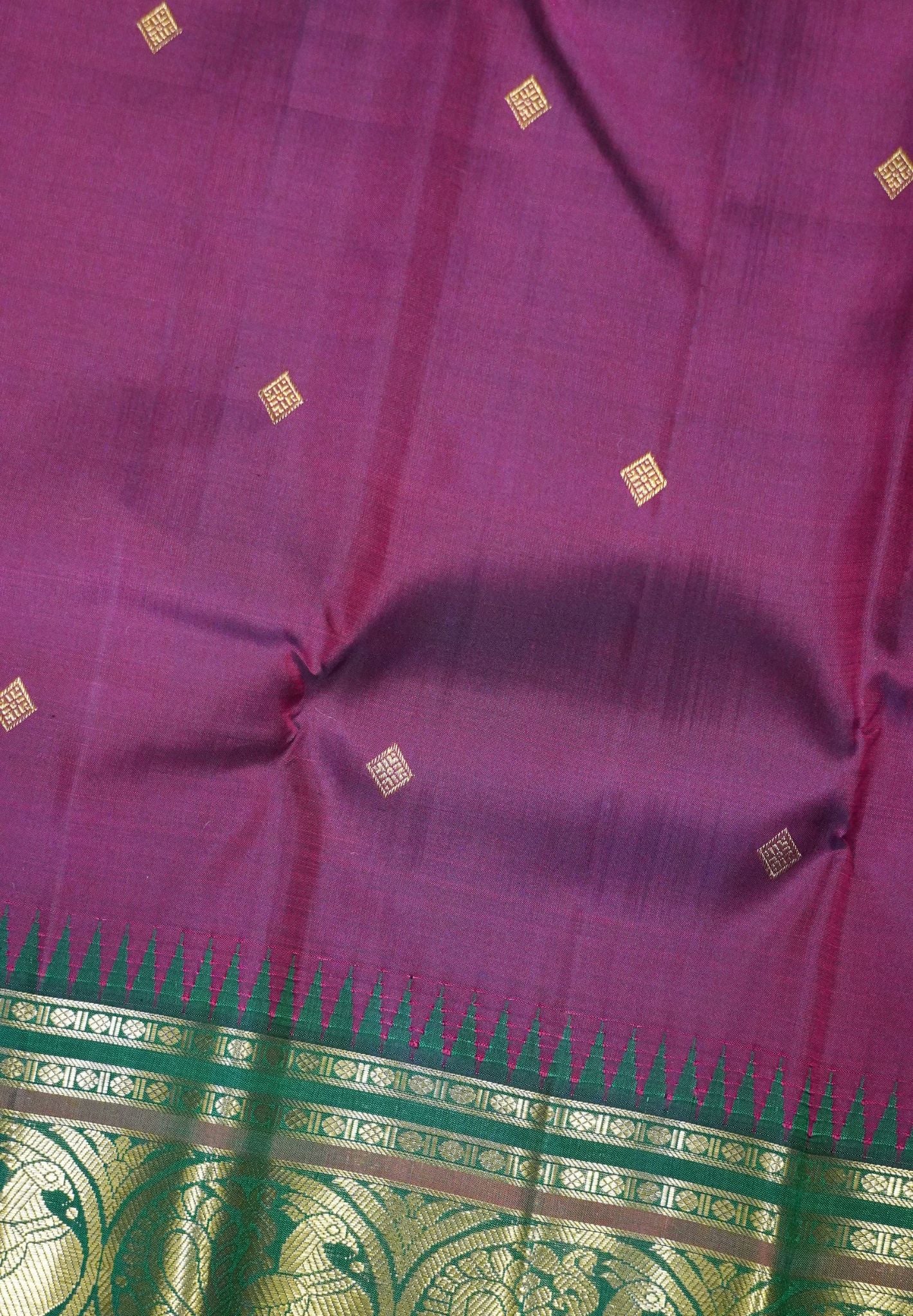 Pure Kanchipuram Silk -Dark Maroon