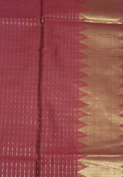Semi Raw Silk Saree-Maroon