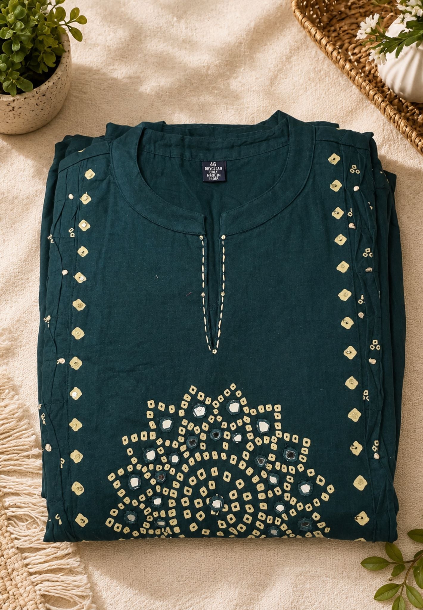 3 Pcs Salwar Suit with Sequence and Mirror Work