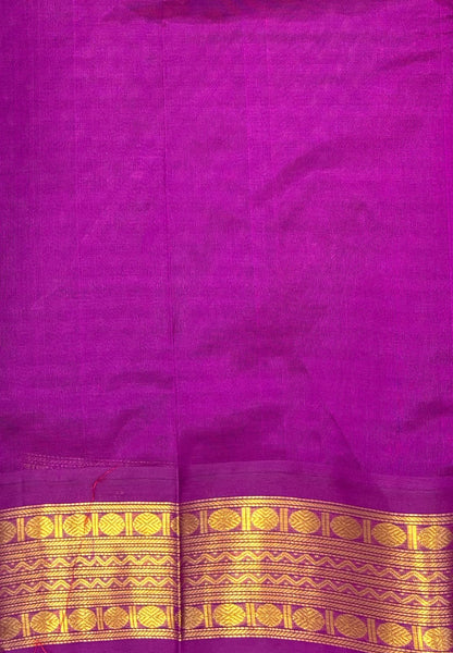 Pure Silk Cotton Saree-Blue In Kalyani Zari With Contrast Border