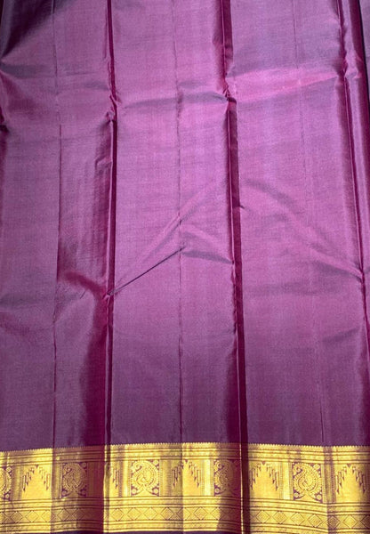 Pure Silk Saree-Wine with Paisley and Temple Border