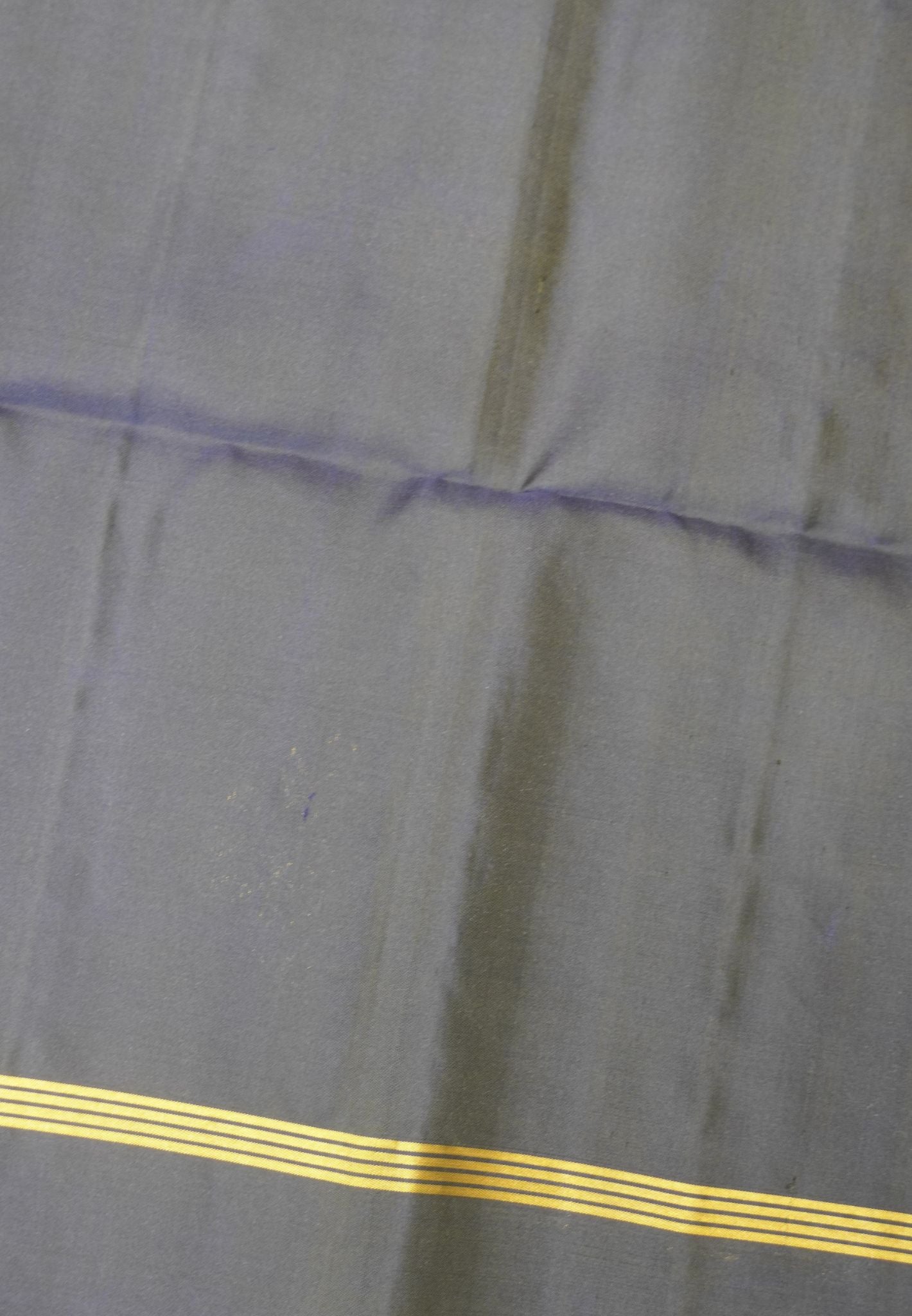 Pure Soft Silk-Navy Blue with Kolam Zari Butta