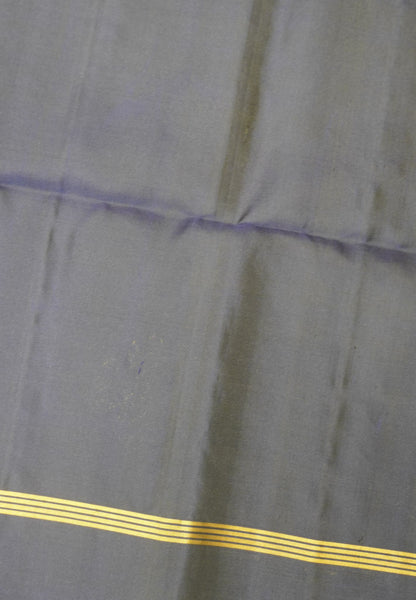 Pure Soft Silk-Navy Blue with Kolam Zari Butta