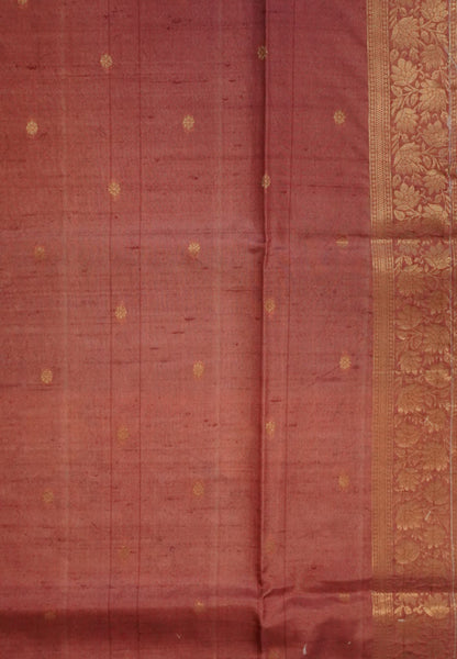 Dola Silk Saree-Rust Orange with Floral