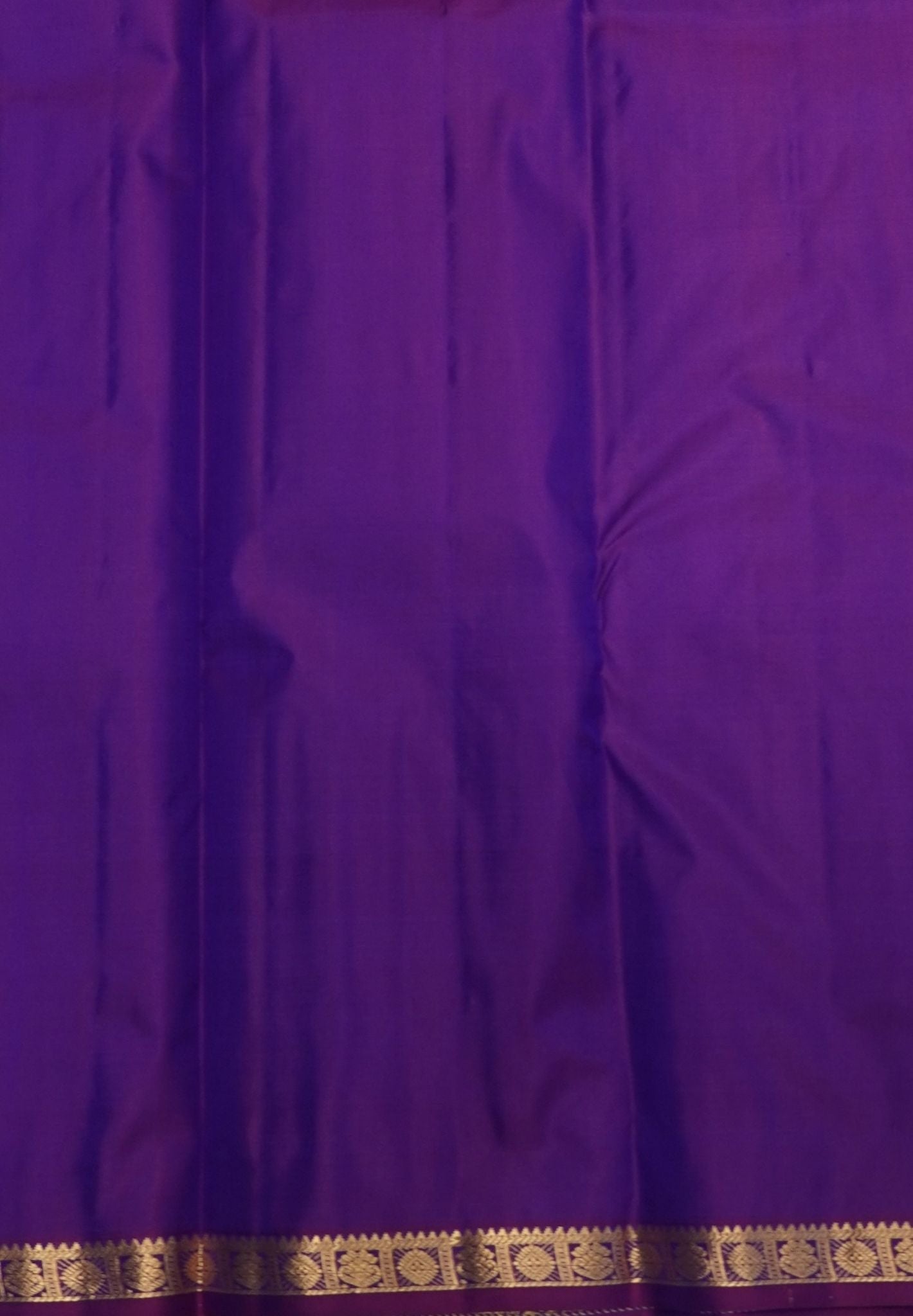 Pure Kanchipuram Silk Saree- MS  Blue with Small Border